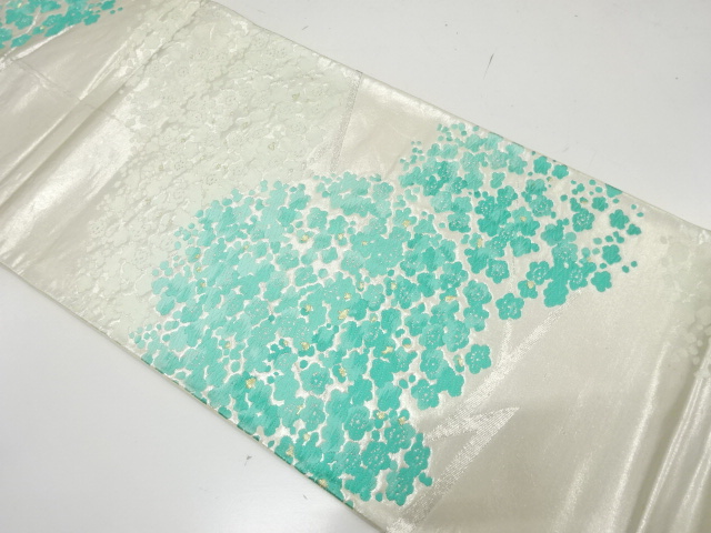 JAPANESE KIMONO / ANTIQUE FUKURO OBI / SILK / WOVEN UME